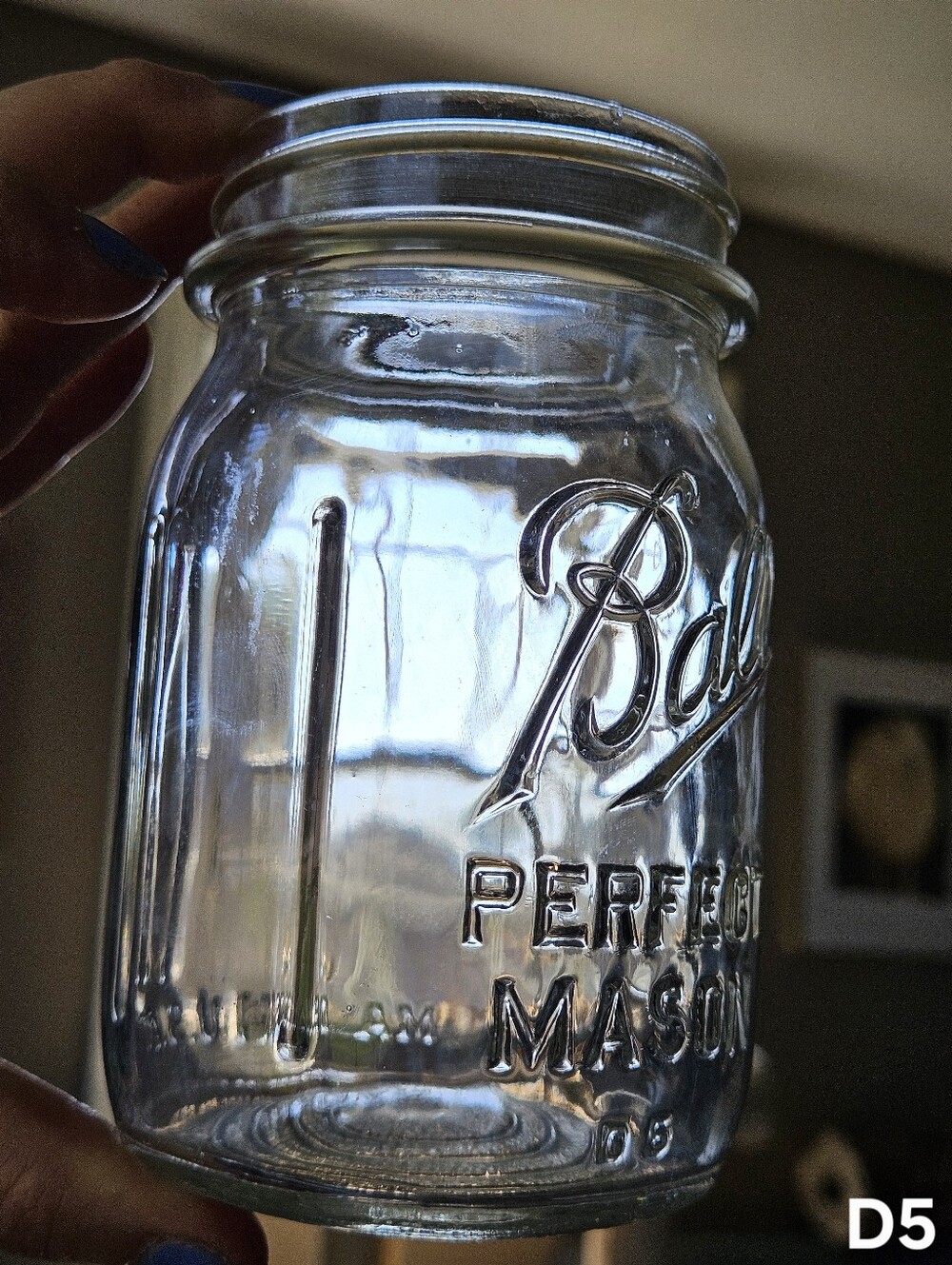 Set Of 4 Vintage BALL Perfect Mason 12 oz Jars Square Ribbed Glass Canning USA - Picture 7 of 16